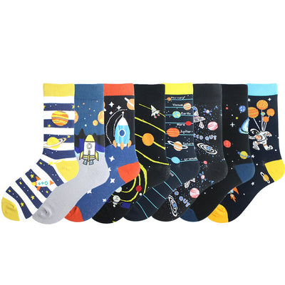 Calcetines de Algodón Estilo Universo Alien para Hombre