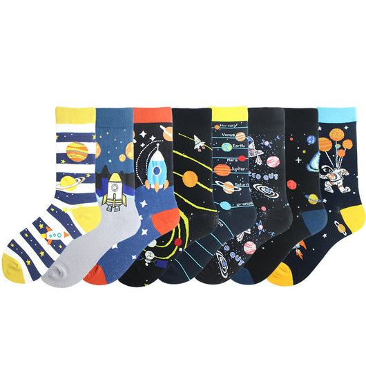 Calcetines de Algodón Estilo Universo Alien para Hombre