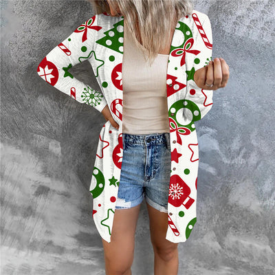 Cardigan Largo con Estampado Navideño y Botones - Image 17
