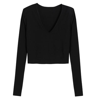 Blusa de Manga Larga con Hombreras Otoñal, Cuello en V - Image 7