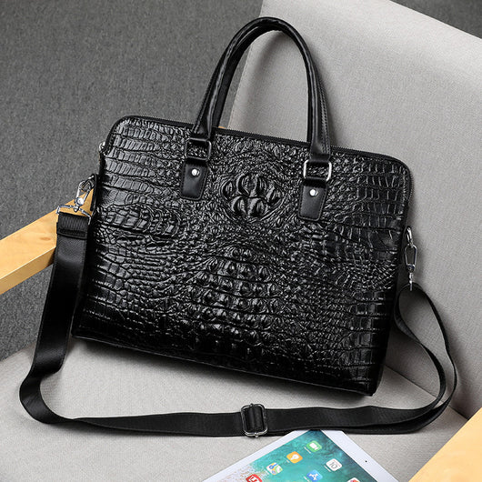 Maletín Ejecutivo para Hombre con Patrón Cocodrilo - Bolsa de Negocios y Computadora