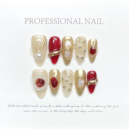 Uñas Postizas Barrocas con Gemas - Diseño Avanzado - Image 13