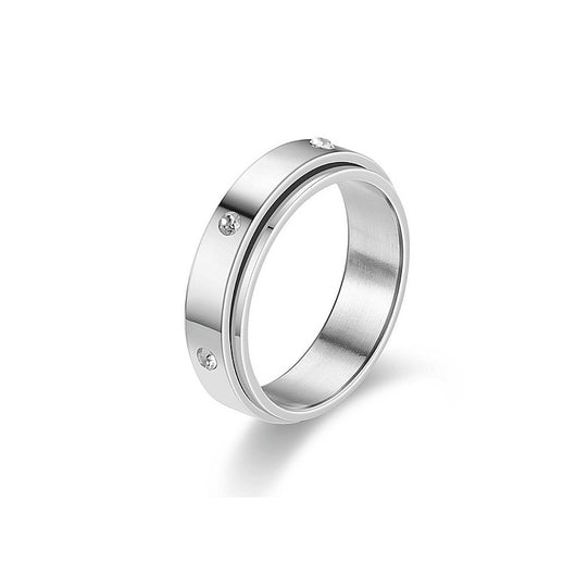 Anillo Giratorio de Acero Inoxidable con Luna y Estrellas para Aliviar Ansiedad - Image 22