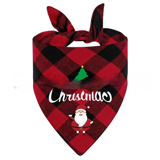 Pañuelo Triangular Navideño para Mascotas a Cuadros - Image 14