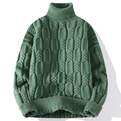 Suéter de Cuello Alto Trenzado para Hombre - Abrigo Casual y Cálido - Image 7