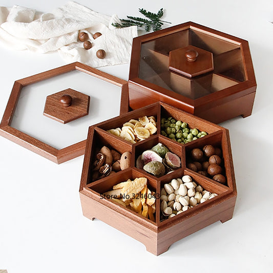 Caja de Dulces Año Nuevo Chino Madera Maciza Estilo Oriental