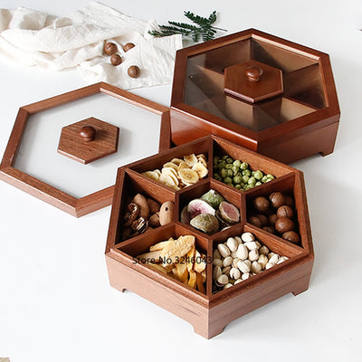 Caja de Dulces Año Nuevo Chino Madera Maciza Estilo Oriental