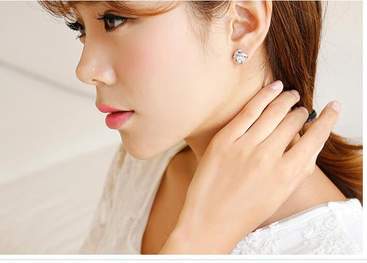 Aretes de Plata Esterlina 925 con Diamantes Brillantes - Image 3