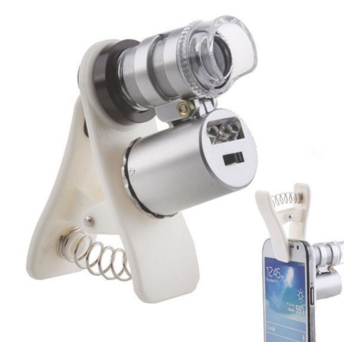 Lente Microscopio Universal 60X para Celular con Clip y Luz LED - Image 3