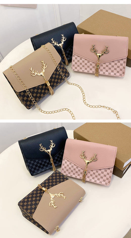 Bolso Crossbody Cuadrado Pequeño con Cadena y Detalle de Borla - Diseño Bicolor Elegante - Image 27