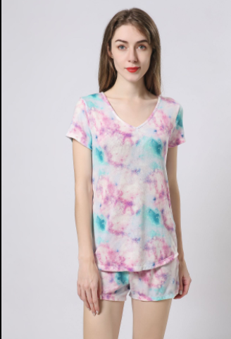 Pijama Corto para Mujer - Conjunto de Manga Corta y Short Cómodo