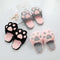 Pantuflas de Felpa con Diseño de Patitas de Gato