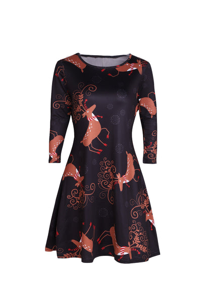 Vestido Navideño Estampado Flores Multicolor para Mujer - Image 14