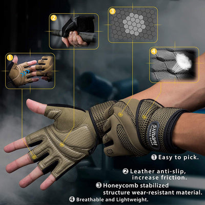 Guantes de Fitness para Hombre con Dedos Cortos - Image 3