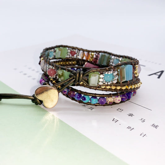 Pulsera Artesanal para Mujer en Piedra Natural Tejida a Mano - Image 2