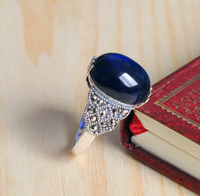 Anillo de Plata Esterlina 925 con Lapislázuli Natural para Hombre - Diseño Moderno - Image 3