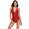 Traje de Baño Enterizo Triangular con Pliegues para Mujer