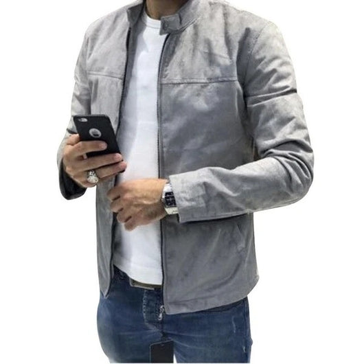 Chaqueta de Ante para Hombre Estilo Europeo y Americano - Image 5
