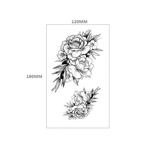 Tatuaje Temporal Floral Impermeable Rosa Negra - Diseño Totem Personalizable - Image 7