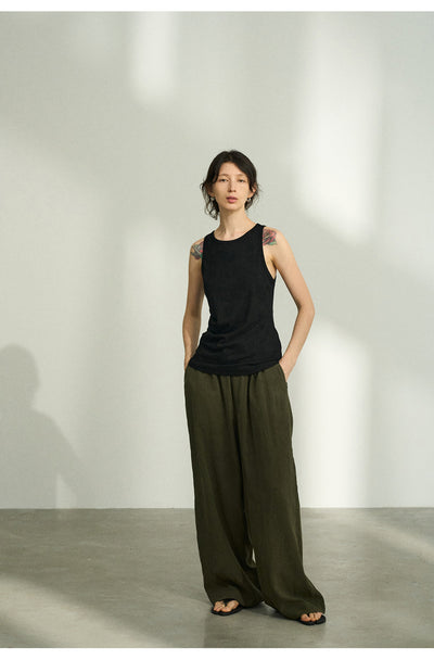 Pantalones Casuales Tencel Efecto Piedra con Cintura Elástica - Image 12