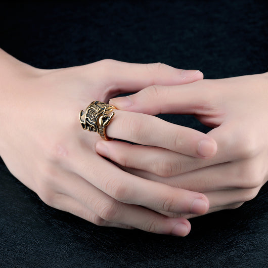 Anillo para Hombre de Acero de Titanio - Calavera, Guitarra y Estilo Rock - Image 7