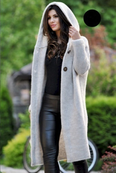 Cardigan Holgado Tejido Grueso para Mujer con Capucha - Suéter Jumper Acogedor - Image 4