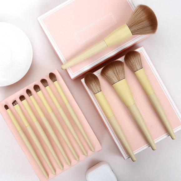 Set de 11 Brochas de Maquillaje Amarillo Profesional