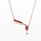 Wine Bottle Cup Pendant Necklace For Women Girls Wine Glass Necklace Love Cheers Chain Necklace Rojo Enamel Heart Necklace Christmas Birthday Jewelry Gifts For Wine Lovers Rose Dorado