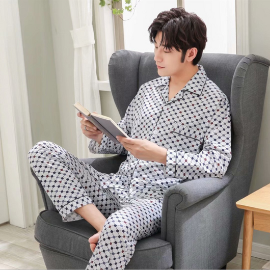 Pijama de Algodón Tejido para Hombre - Conjunto de Descanso