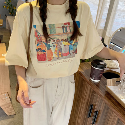 Blusa Suelta Manga Corta Mujer Diseño Retrato Japonés Exclusivo - Image 16
