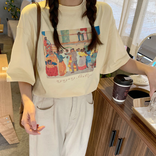 Blusa Suelta Manga Corta Mujer Diseño Retrato Japonés Exclusivo - Image 16