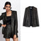 Blazer Retro para Mujer con Lentejuelas y Cuello Alto - Chaqueta Elegante Otoño