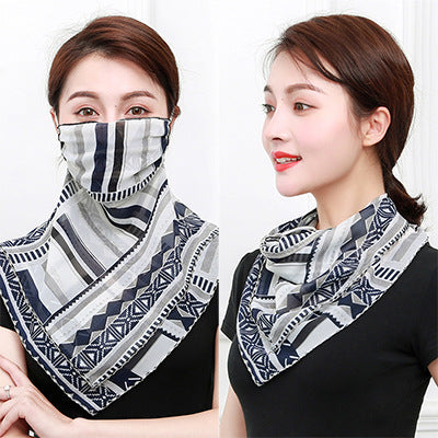 Pañuelo de seda protector solar para cuello y escote
