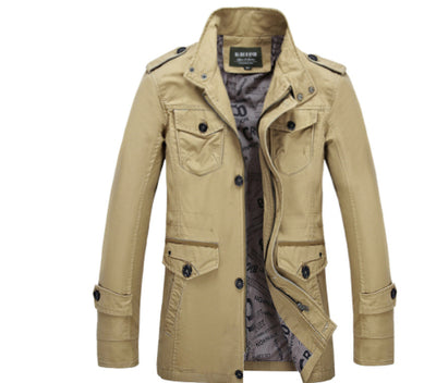Chaqueta Casual de Algodón Lavado para Hombre - Abrigo Ejecutivo Otoño Talla Grande - Image 8