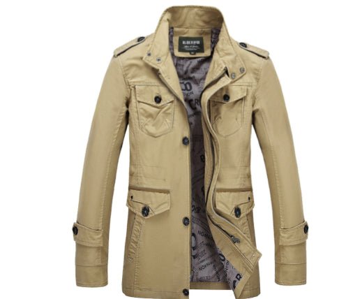Chaqueta Casual de Algodón Lavado para Hombre - Abrigo Ejecutivo Otoño Talla Grande - Image 8