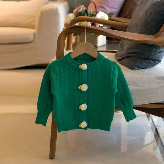 Cardigan Escolar de Cuello Redondo para Niñas - Colores Lisos - Image 13