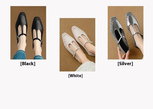 Zapatos Mary Jane de Cuero Auténtico con Tacón Medio y Detalles Plateados - Image 19