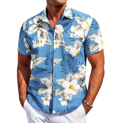 Camisa Hawaiana Versátil de Manga Corta para Hombre