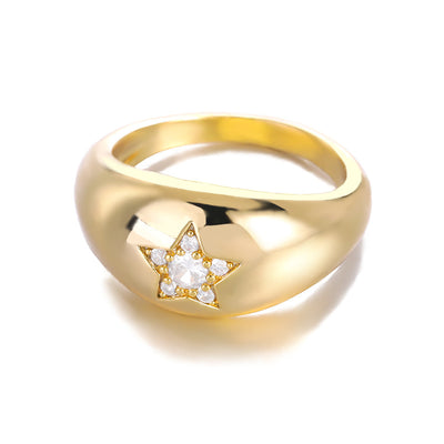 Anillo Domo Estrella de Cinco Puntas para Mujer - Image 3