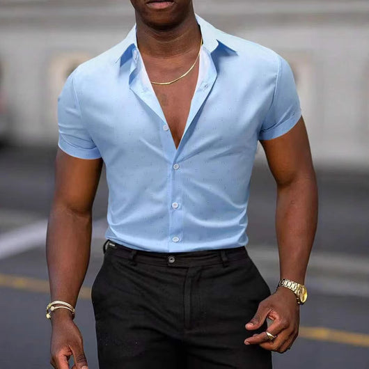 Camisa Deportiva Estampada para Hombre con Tela Elástica Transpirable - Image 3