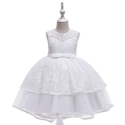 Vestido Princesa Niña con Encaje y Malla Bordada - Image 9