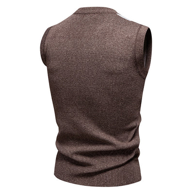 Suéter Tejido Jacquard para Hombre - Chaleco Cuello V - Image 5