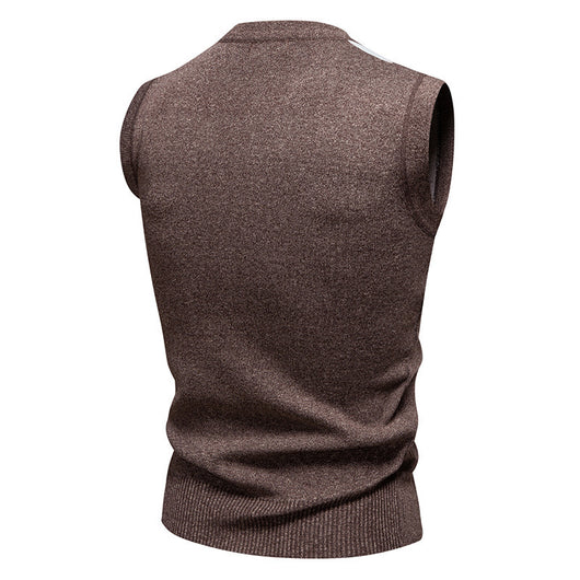 Suéter Tejido Jacquard para Hombre - Chaleco Cuello V - Image 5