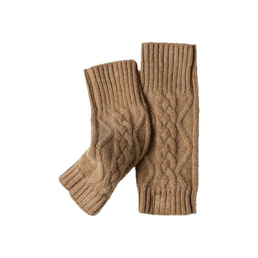 Guantes sin Dedos de Cachemira Tejida en Colores Sólidos