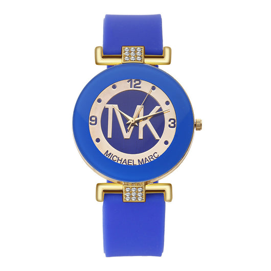 Reloj de Mujer con Correa de Silicona Diamantada y Movimiento de Cuarzo - Image 8