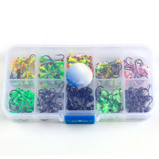 Kit de Anzuelos Luminosos con Cabeza Plomada y Cebo Suave