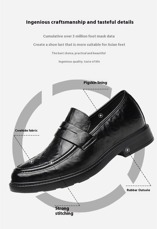 Zapatos de Cuero Slip-On Elevados para Negocios Casuales - Image 14