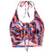 Top Halter Mujer con Pliegues Corrugados y Estampado Irregular