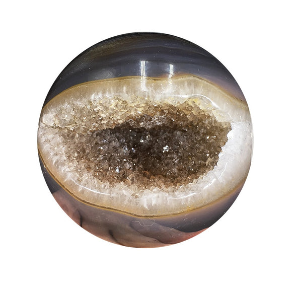 Esfera de Cristal en Cueva de Ágata Natural