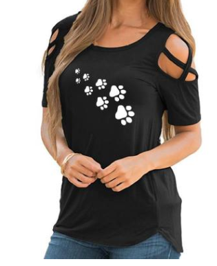 Playera Cuello Redondo con Estampado de Corazones